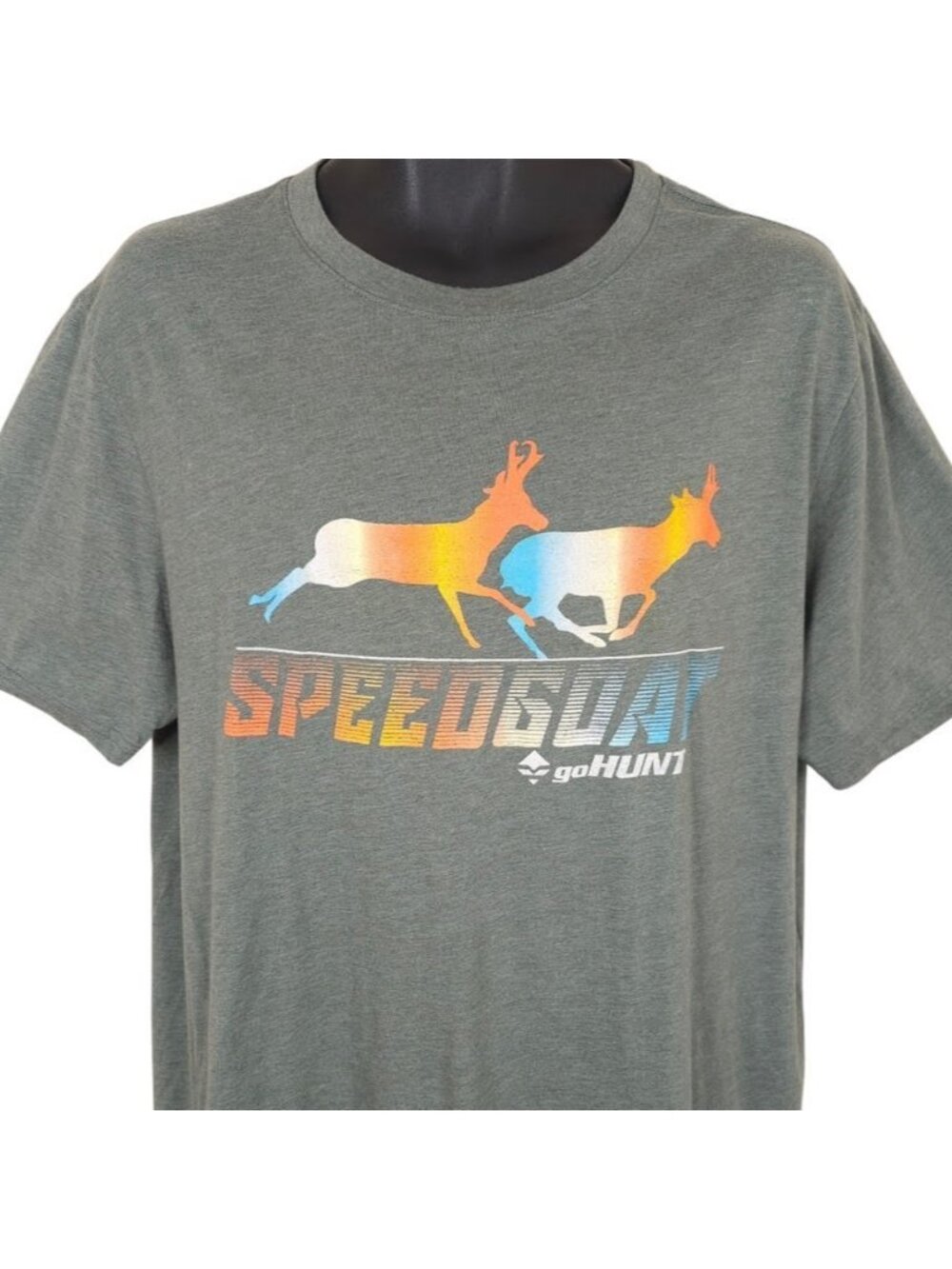 GOHUNT Fast Food T Shirt Mens Size XL Green SPEEDGOAT Hunting Tee Made In USA